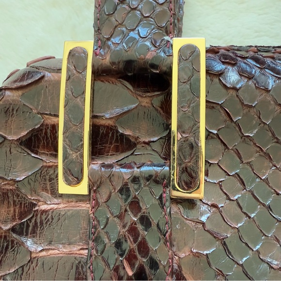 NEW!!! KARA ROSS python skin satchel bag large Retail 2950$ - Picture 2 of 13